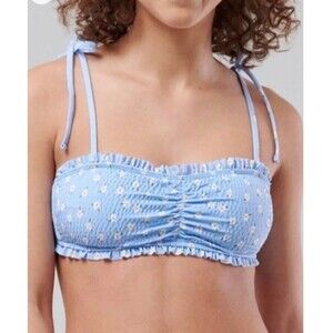 Hollister M Blue Floral Daisy Bikini Top Ditsy